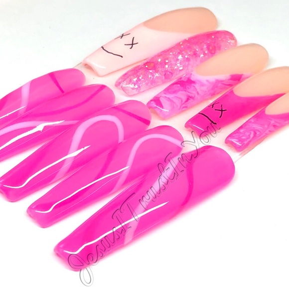 HAPPY FACE ☺️- XXL BALLERINA PRESS ON NAILS - Picture 7 of 12